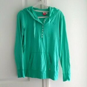 Turquoise Puma Long Sleeve Cotton Hoodie